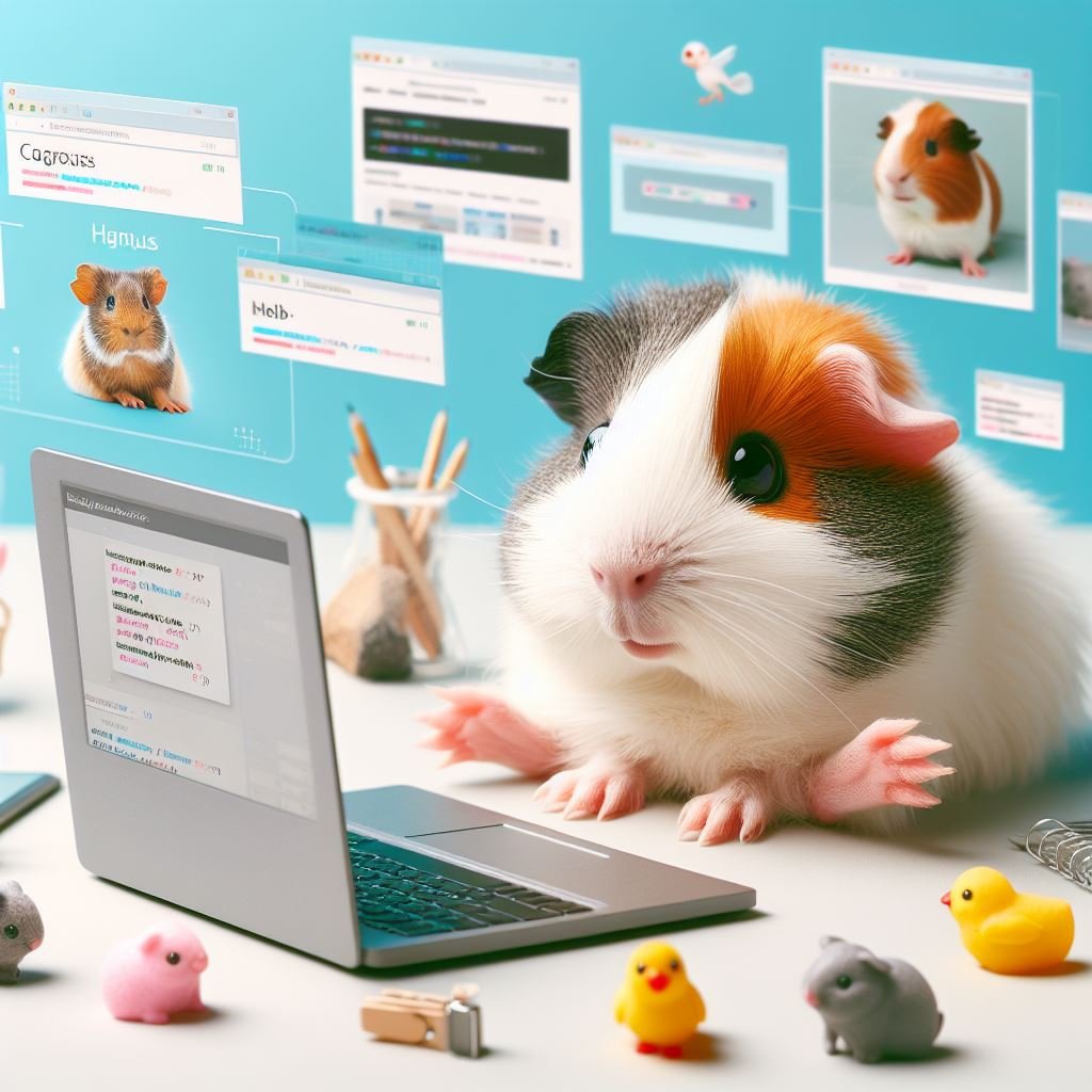 guinea pig on a laptop