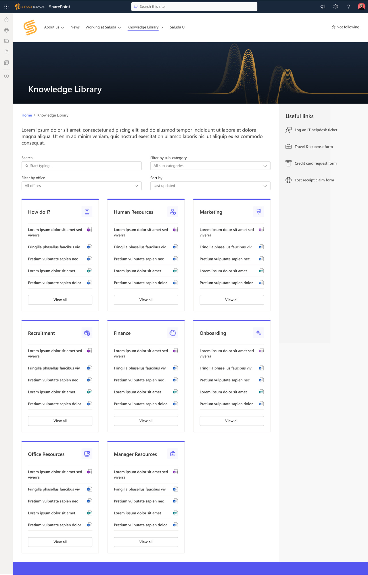 Knowledge hub intranet